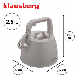 Βραστήρας Klausberg KB 7916, 2.5 l, Θερμομονωμένη λαβή, Επαγωγή, Γκρι