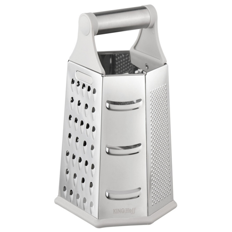 Kinghoff KH 1991 Vegetable Grater, 4-sided, 6 cutting surfaces, Stainless steel, Silver