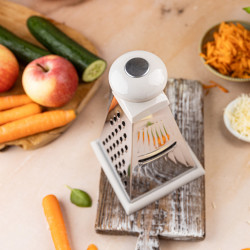 Kinghoff KH 1988 Vegetable Grater, 4 Surfaces, Silicone Base, Stainless Steel