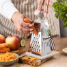 Kinghoff KH 1988 Vegetable Grater, 4 Surfaces, Silicone Base, Stainless Steel