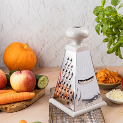 Kinghoff KH 1988 Vegetable Grater, 4 Surfaces, Silicone Base, Stainless Steel
