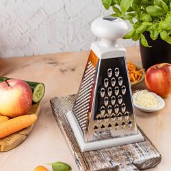 Kinghoff KH 1988 Vegetable Grater, 4 Surfaces, Silicone Base, Stainless Steel
