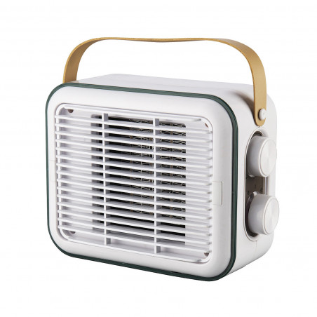 ELITE EFHR-1383 Retro Fan Heater, 1500W, Up to 15 m², PTC Heater, 3 Settings, Tip-Over Protection, White/Mustard