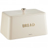 Кутия за хляб Kinghoff KH 1950, 35 см, Метално тяло, Бамбуков капак, Бежов/златист