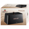 Кутия за хляб Kinghoff KH-1949, 35 см, Метално тяло, Бамбуков капак, Черен/златист