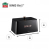Κουτί ψωμιού Kinghoff KH 1949, 35 cm, Μεταλλικό σώμα, Καπάκι μπαμπού, Μαύρο