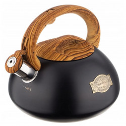 Klausberg KB 7565 Whistling Kettle, 3 L, Thick-walled Base, Induction, Black/Brown