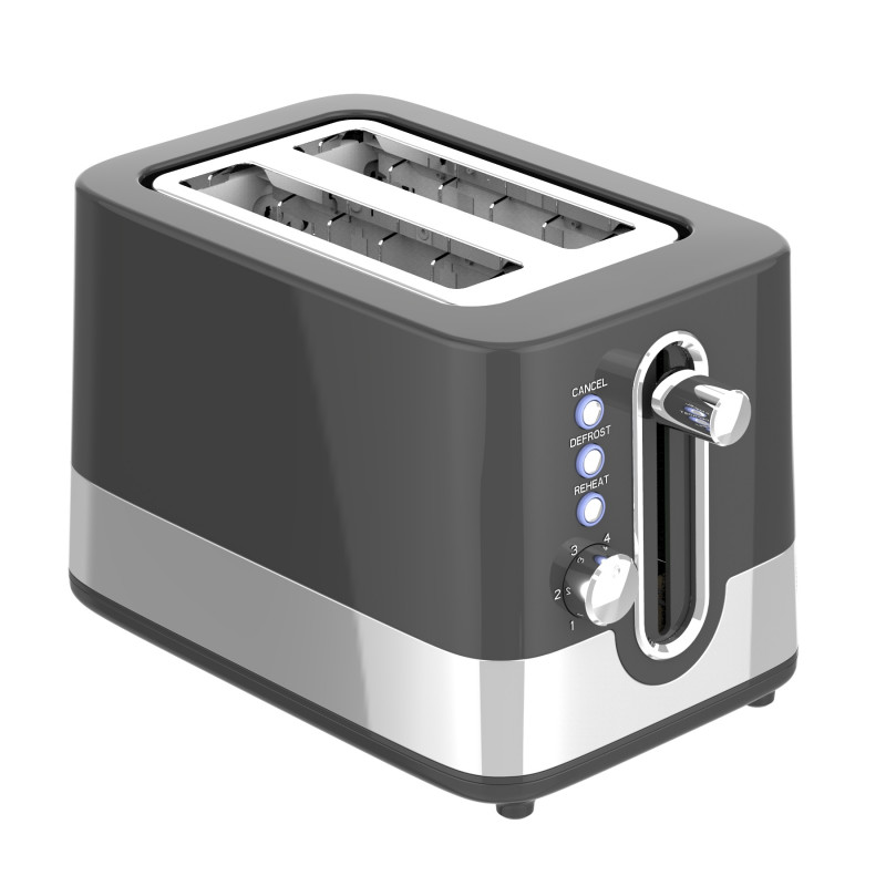 Тостер за хляб Oliver Voltz OV51440I, 800W, 6 степени, Тиха работа, Самоцентриране, Регулиране на изпичането, Черен/инокс