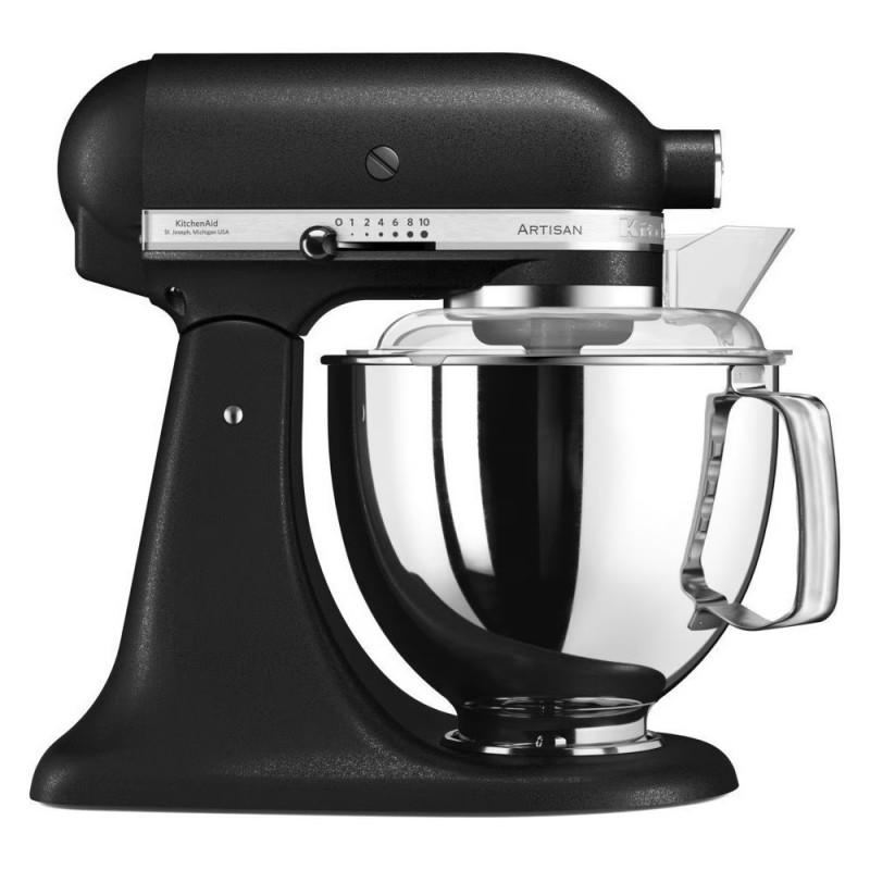 Bolygókeverő KitchenAid Artisan Elegance 5KSM175PSEBK, 300 W, 4,8 l, közvetlen meghajtás, 10 sebességfokozat, fekete matt