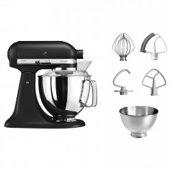 Планетарен миксер KitchenAid Artisan Elegance 5KSM175PSEBK, 300 W, 4.8 л, Direct drive, 10 скорости, Черен мат