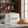 Κουτί ψωμιού Kinghoff KH 1947, 35 cm, Μεταλλικό σώμα, Ξύλινη λαβή, Λευκό