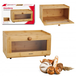 Cutie pentru paine Klausberg KB 7923, 35.5 cm, Fereastra acrilica, Bambus, Maro