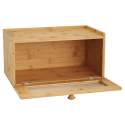 Кутия за хляб Klausberg KB 7923, 35.5 см, Акрилно прозорче, Бамбук, Кафяв