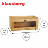 Cutie pentru paine Klausberg KB 7924, 40 cm, fereastra acrilica, Bambus, Maro