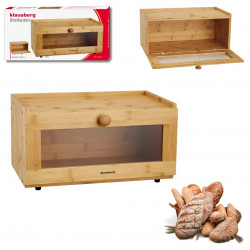 Cutie pentru paine Klausberg KB 7924, 40 cm, fereastra acrilica, Bambus, Maro