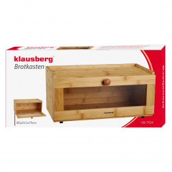 Κουτί ψωμιού Klausberg KB 7924, 40 cm, Ακρυλική πρόσοψη, Μπαμπού, Καφέ