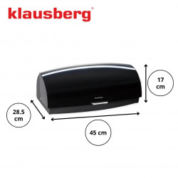 Κουτί ψωμιού Klausberg KB 7931, 45 cm, Εργονομική λαβή, Μεταλλικό, Μαύρο