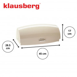 Кутия за хляб Klausberg KB 7932, 45 см, Ергономична дръжка, Метална, Бежов