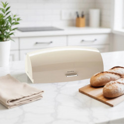 Кутия за хляб Klausberg KB 7932, 45 см, Ергономична дръжка, Метална, Бежов