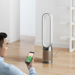 Dyson Cool Formaldehyde™ TP09 3-in-1 Air Purifier, Heater, Cooler, 40W, Up to 40 m², 10 Speeds, Oscillation, HEPA, Wi-Fi, LCD, Voice Control, White/Gold
