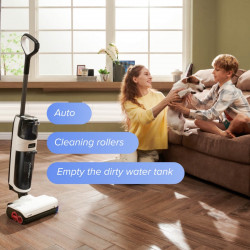 Вертикална прахосмукачка 5в1 Roborock Dyad Pro Combo R300002, 17000 Pa, 300 м2, 0.46 л, 4 режима, Самопочистване,, Автономия до 60 мин, Бял