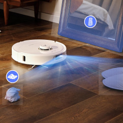 Прахосмукачка робот Roborock Q Revo Max V, 7000Pa, 180 мин, 300 м2, Сухо/мокро, Wi-Fi, PreciSense® LiDAR + Reactive AI, Гласов асистент, Бял