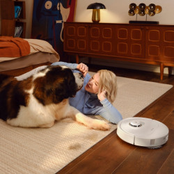 Ρομποτική ηλεκτρική σκούπα Roborock Q Revo Max V, 7000Pa, 180 λεπτά, 300 m2, Στεγνό/Μικρό, Wi-Fi, PreciSense® LiDAR + Reactive AI, Φωνητικός βοηθός, Λευκό