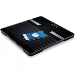 Beurer BF 451 Scale, Up to 180 kg, 8 Functions, LED, Bluetooth, Memory, 8 Profiles, Tempered Glass, Black/Stainless Steel