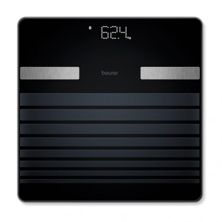 Beurer BF 451 Scale, Up to 180 kg, 8 Functions, LED, Bluetooth, Memory, 8 Profiles, Tempered Glass, Black/Stainless Steel