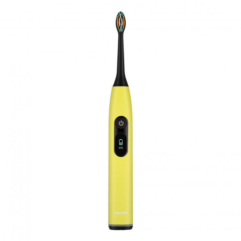 Beurer SC 50 Electric Sonic Toothbrush, 80,000 rpm, 5 modes, timer, 22-day battery life, LED display, Type-C + magnetic charging plate, Yellow