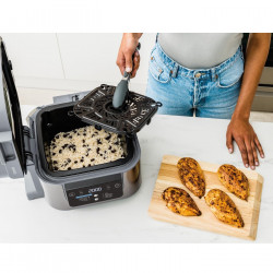 Multicooker sub presiune NINJA ON400EU, 1760W, 5.7L, Speedi Meals, 10 programe, Gri