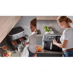 Φριτέζα αέρος Ninja AF400EU, 2470W, 9.5 lt, 6 Προεπιλεγμένα προγράμματα, Διπλό αποσπώμενο κάδο, Μαύρο