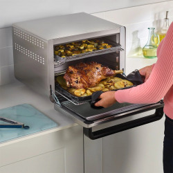 Ninja Foodi DT200EU elektromos sütő, 10 az 1-ben, digitális kijelző, 29 l, 2400 W, fekete/ezüst