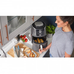 Фритюрник с горещ въздух Ninja AF160EU, 1750W, 5.2 л, 6 програми, Max Crisp, Сив