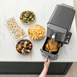 Ninja SL400EU Double Hot Air Fryer, 2470W, 9.5 L, 2 baskets, 6 programs, Max Crisp, Sync and Match functions, Gray