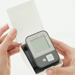 Beurer BC 27 Blood Pressure Monitor, Wrist Size 14–19.5 cm, Risk Indicator, Arrhythmia Detection, Memory, LCD, Date and Time, Gray