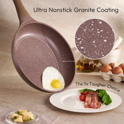 Set de oale si tigai Just Perfecto JL-26, 14 h, Acoperire din marmura, Inductie, Steamer, Accesorii, Maro