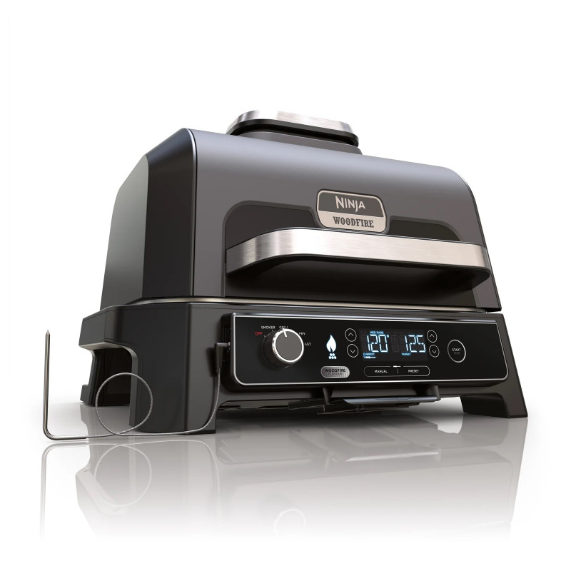 Електрически скара 4в1 Ninja OG850EU, 1700W, 4 програми, 45х29 см, 240C, Керамична плоча, Woodfire технология, IPX4, Черен