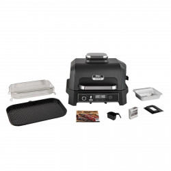 Ninja OG850EU elektromos grill, 1700W, 4 program, 45x29 cm, 240C, kerámia plocha, Woodfire technológia, IPX4, Cernen