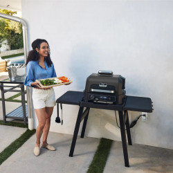 Gratar electric Ninja OG850EU, 1700W, 4 programe, 45x29 cm, 240°C, Ceramica Plocha, Tehnologie Woodfire, IPX4, Negru