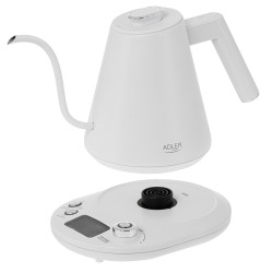 Adler AD 1349W Electric Kettle, 1100W, 1 L, 40–100°C, Keep Warm, LED Display, White