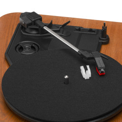 Adler AD 1914 Turntable with Built-in Speakers, Semi-Automatic, 7"/10"/12", 45 RPM Adapter, RCA, Bluetooth 5.4, USB Recording, Wood/Black