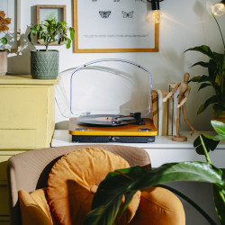 Lemezjátszó beépített hangszórókkal Adler AD 1914, félautomata, 7"/10"/12", 45 RPM adapter, RCA, Bluetooth 5.4, USB felvétel, Fa/Fekete