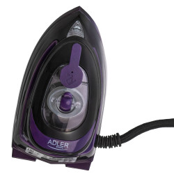 Adler AD 5049 Travel Steam Iron, 420W, 30 ml, Ceramic Soleplate, Steam and Dry Ironing, Black/Purple