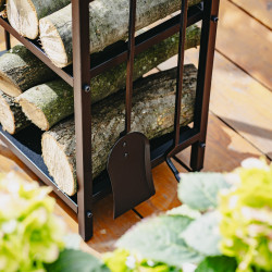 Adler AD 6815 Firewood Rack with Tools, Up to 80 kg, Two Shelves, Steel Construction, Black