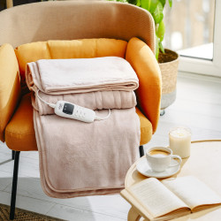 Adler AD 7443 Electric Blanket, 120W, 160x180 cm, LCD controller, Overheating protection, 7 settings, Timer, Pink