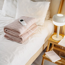 Adler AD 7443 Electric Blanket, 120W, 160x180 cm, LCD controller, Overheating protection, 7 settings, Timer, Pink
