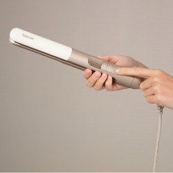 Beurer HS 70 Hair Straightener, 43W, Ceramic Coating, Ionization, 100–220°C, LED Display, Beige