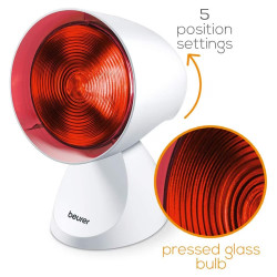 Beurer IL 21 Infrared Lamp, 150W, 5 tilt settings, Continuous operation function, Safety goggles, White