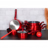 Set de oale si tigai Royalty Line FD10, 10 piese, Aluminiu turnat, Acoperire din marmura Greblon, Inductie, Rosu